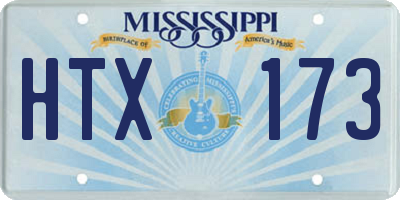 MS license plate HTX173