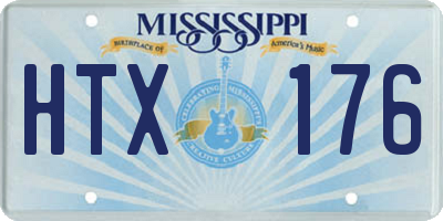 MS license plate HTX176