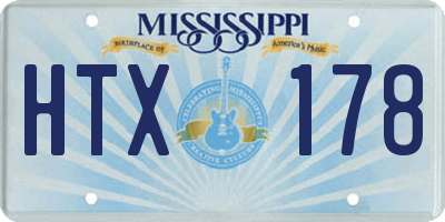 MS license plate HTX178