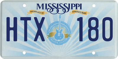 MS license plate HTX180