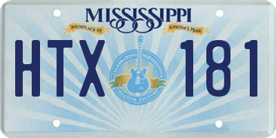 MS license plate HTX181