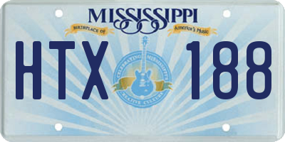 MS license plate HTX188