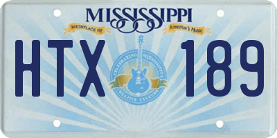 MS license plate HTX189