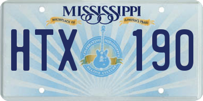 MS license plate HTX190