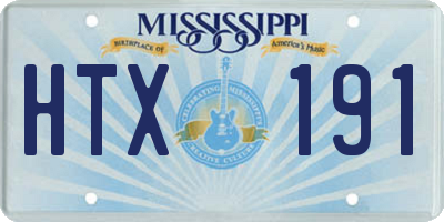MS license plate HTX191