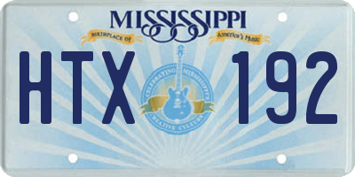 MS license plate HTX192