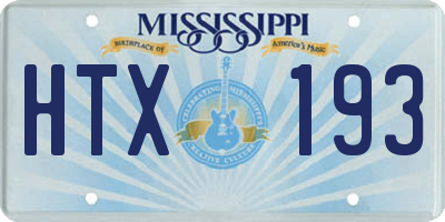 MS license plate HTX193