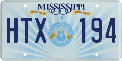 MS license plate HTX194