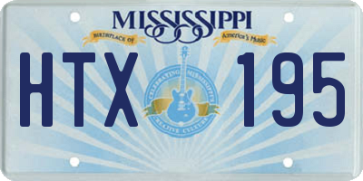 MS license plate HTX195