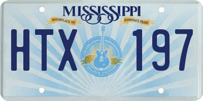 MS license plate HTX197