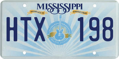 MS license plate HTX198