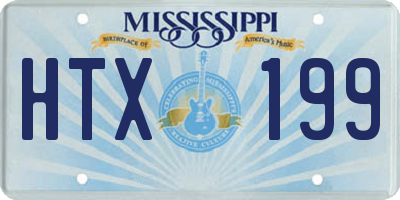 MS license plate HTX199