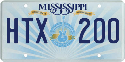 MS license plate HTX200