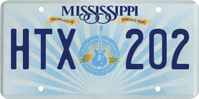 MS license plate HTX202