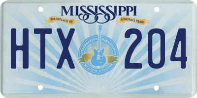 MS license plate HTX204