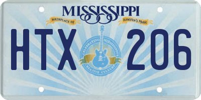 MS license plate HTX206