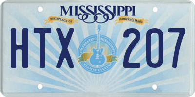 MS license plate HTX207