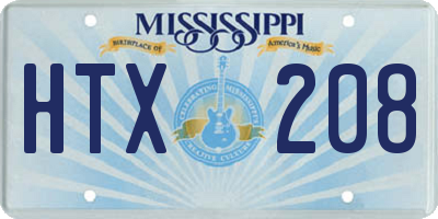MS license plate HTX208