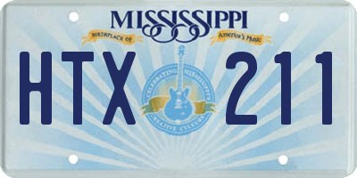 MS license plate HTX211
