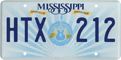 MS license plate HTX212