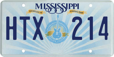 MS license plate HTX214