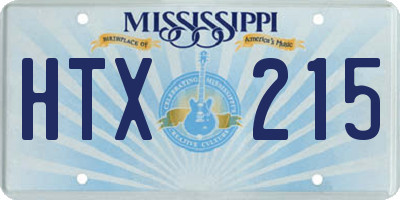 MS license plate HTX215