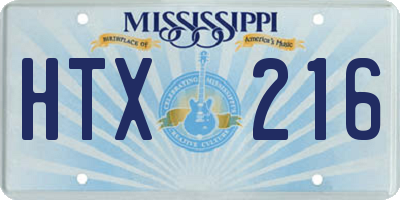 MS license plate HTX216