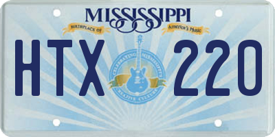 MS license plate HTX220