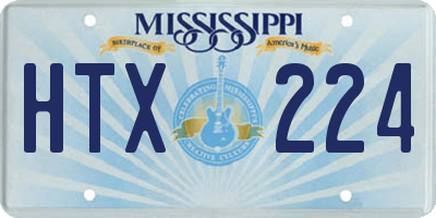 MS license plate HTX224