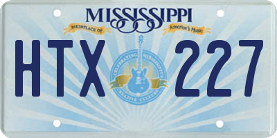MS license plate HTX227