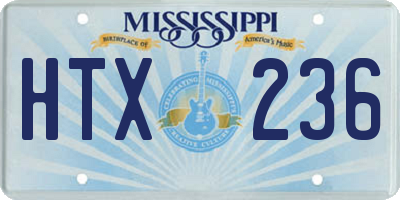 MS license plate HTX236