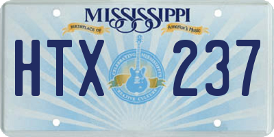 MS license plate HTX237