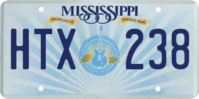 MS license plate HTX238