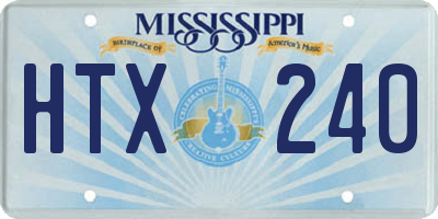 MS license plate HTX240