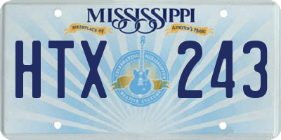 MS license plate HTX243