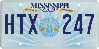 MS license plate HTX247