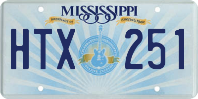 MS license plate HTX251