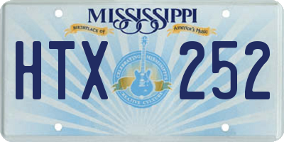 MS license plate HTX252