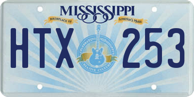MS license plate HTX253