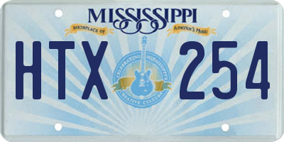 MS license plate HTX254