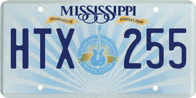 MS license plate HTX255