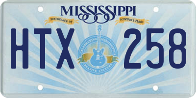 MS license plate HTX258