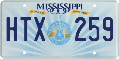 MS license plate HTX259