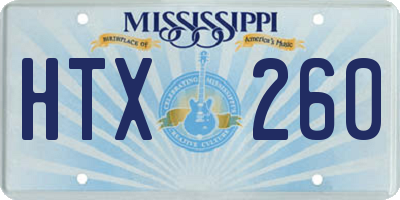 MS license plate HTX260