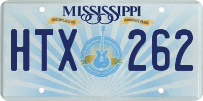 MS license plate HTX262