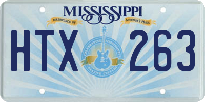 MS license plate HTX263