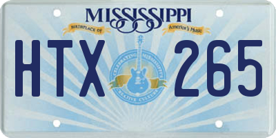 MS license plate HTX265