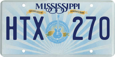 MS license plate HTX270