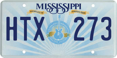 MS license plate HTX273