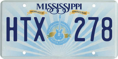MS license plate HTX278